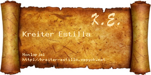Kreiter Estilla névjegykártya